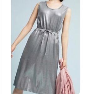 Anthropologie Dolan metallic knit dress xs silver